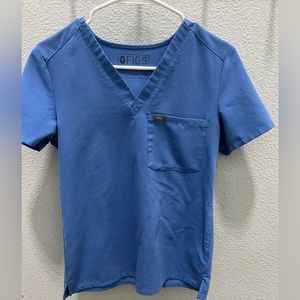 Figs Catarina Scrub Top in Ceil Blue